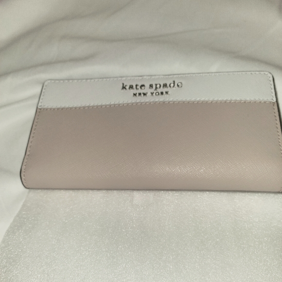 Kate Spade Wallet white/tan silver accents